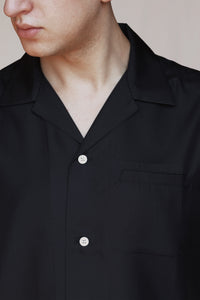 silk camp collar shirt - black - Commun des Mortels