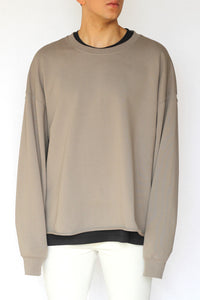 oversized raw-edge sweatshirt - concrete - Commun des Mortels