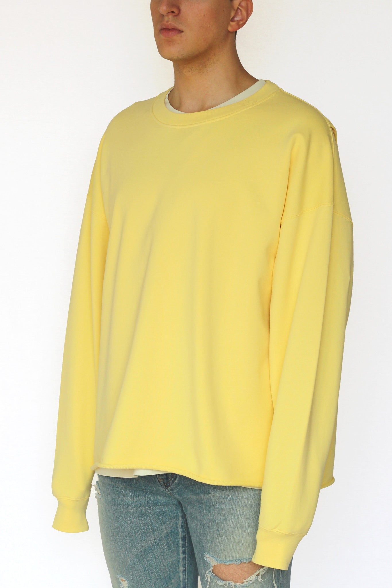 oversized raw-edge sweatshirt - optimist yellow - Commun des Mortels