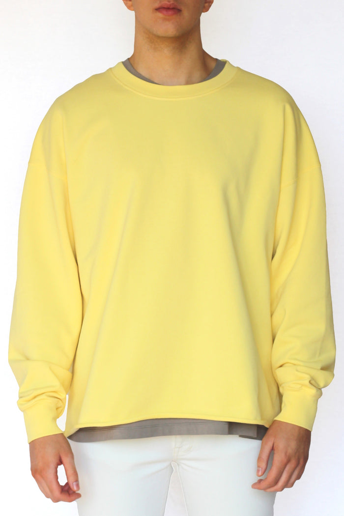 oversized raw-edge sweatshirt - optimist yellow - Commun des Mortels