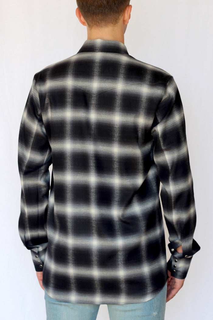 shadow plaid western shirt - asphalt - Commun des Mortels