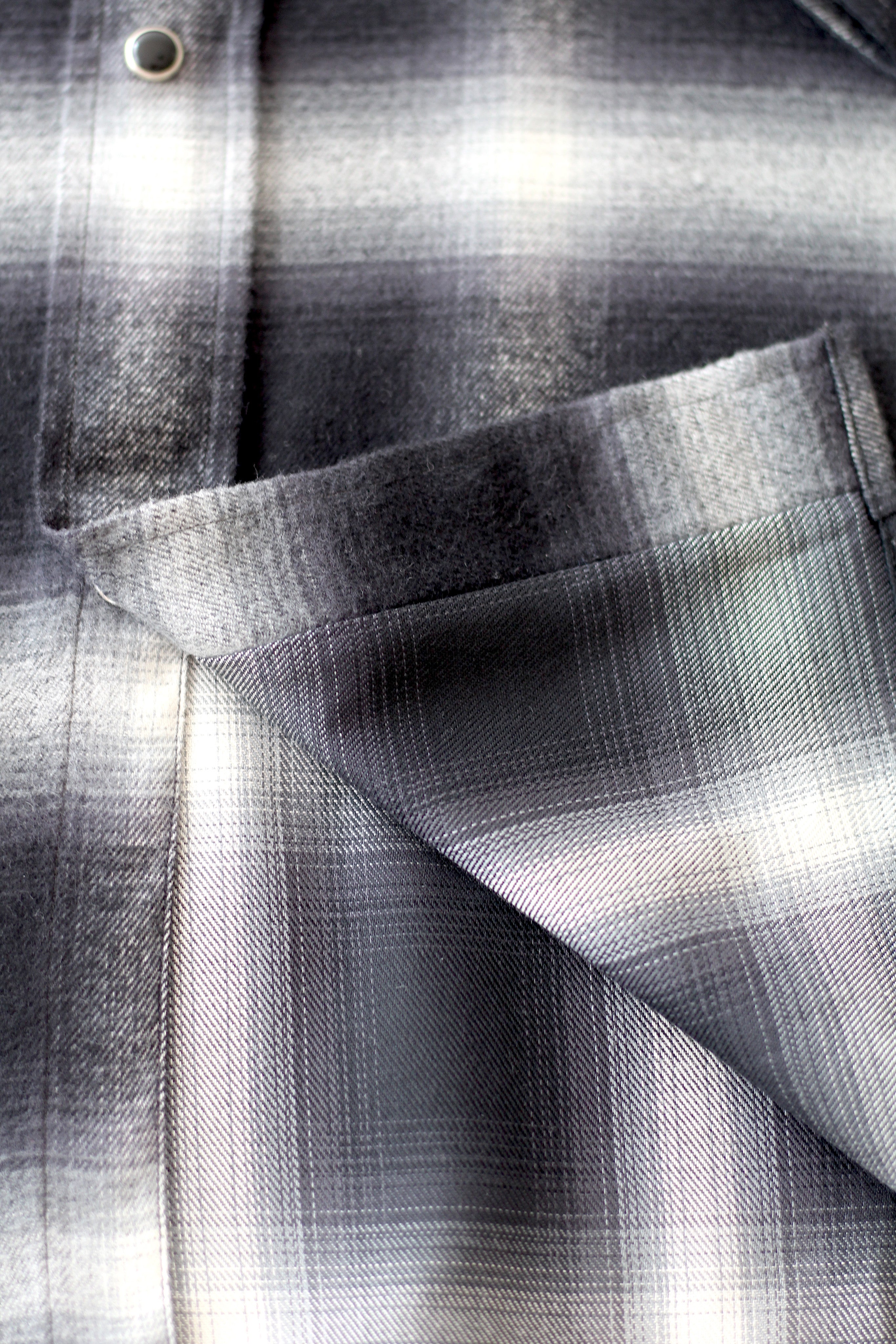shadow plaid western shirt - asphalt - Commun des Mortels