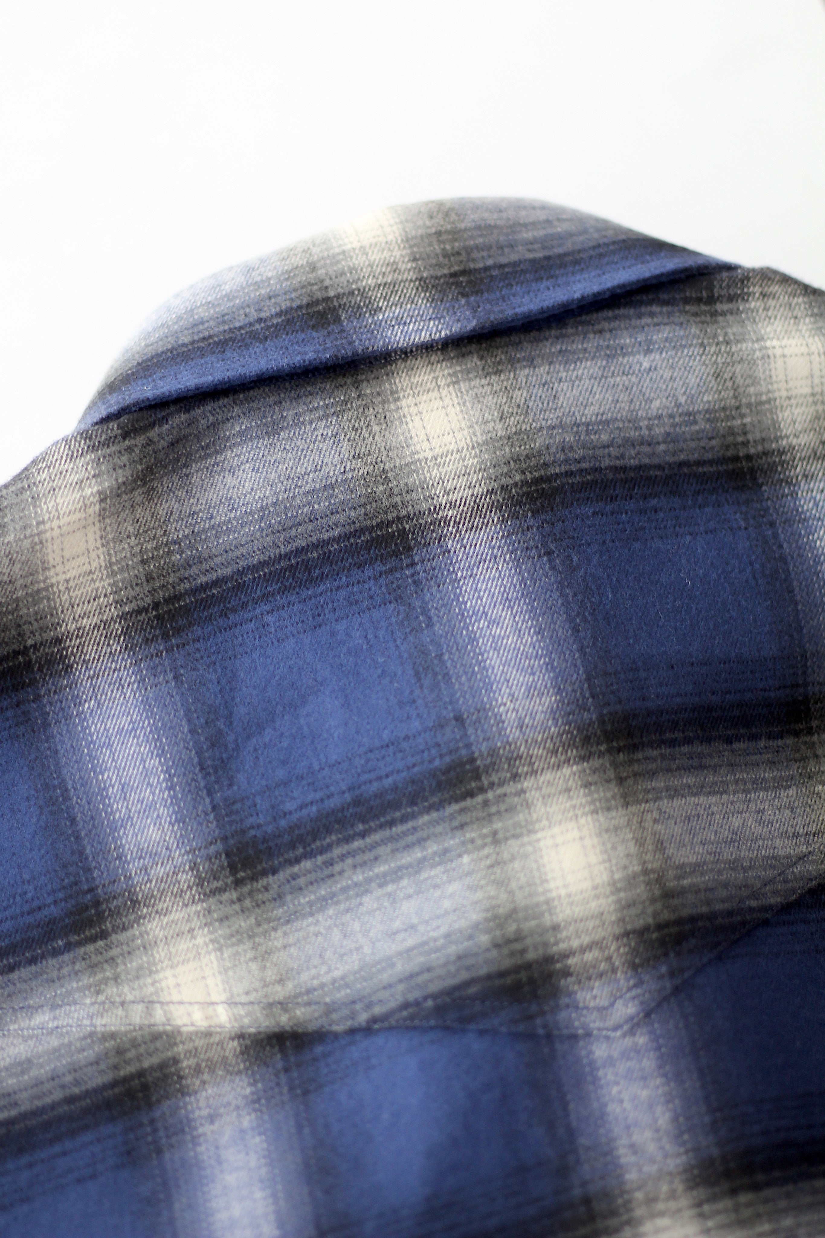 shadow plaid western shirt - klein blue - Commun des Mortels