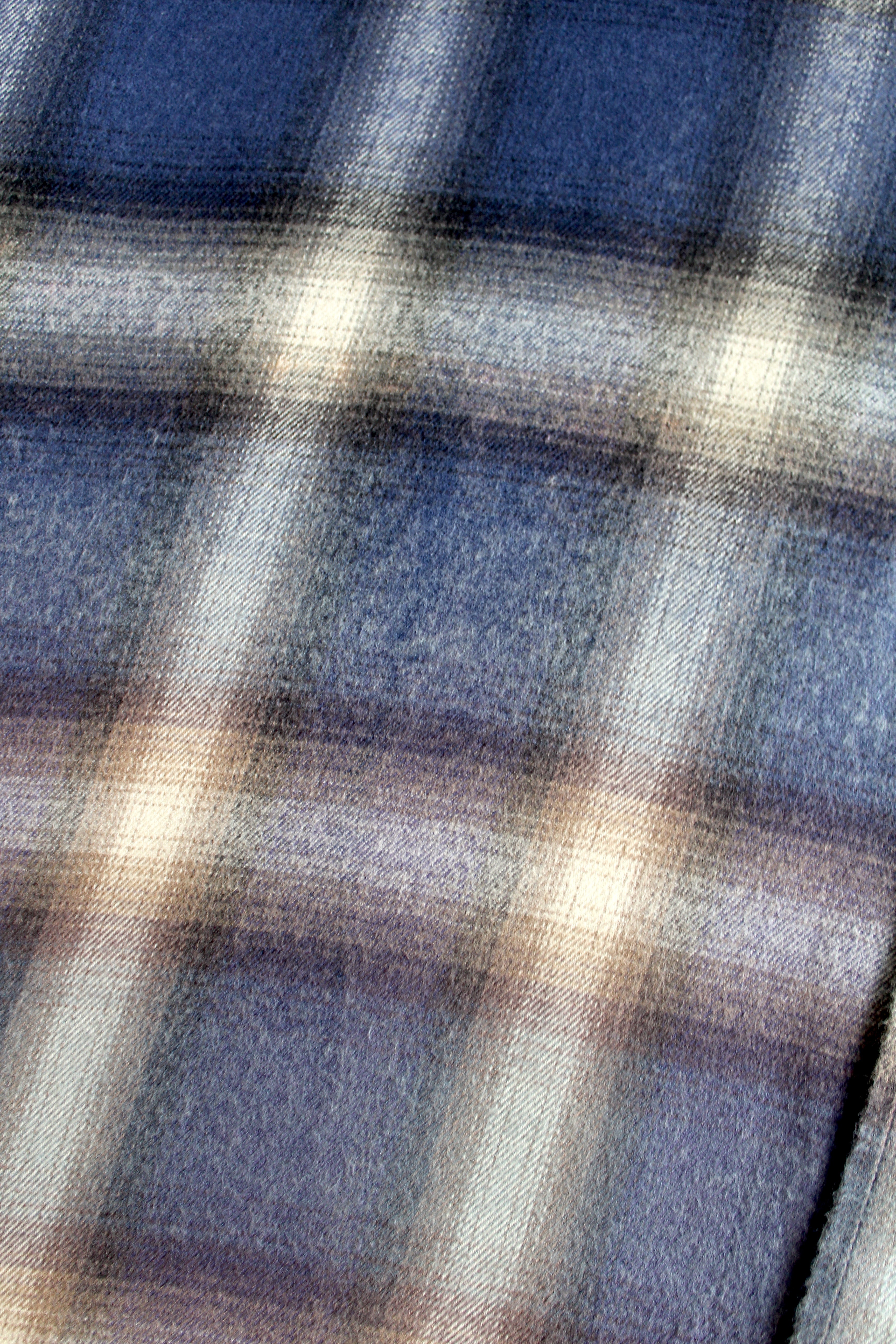bleach distressed shadow plaid western shirt - klein blue/violet - Commun des Mortels