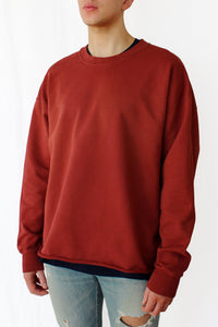 oversized raw-edge sweatshirt - cinnabar red - Commun des Mortels