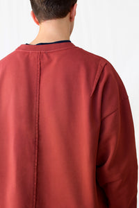 oversized raw-edge sweatshirt - cinnabar red - Commun des Mortels