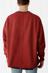 oversized raw-edge sweatshirt - cinnabar red - Commun des Mortels