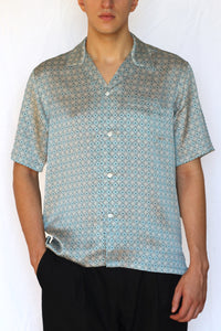 silk camp collar shirt - fjord blue - Commun des Mortels