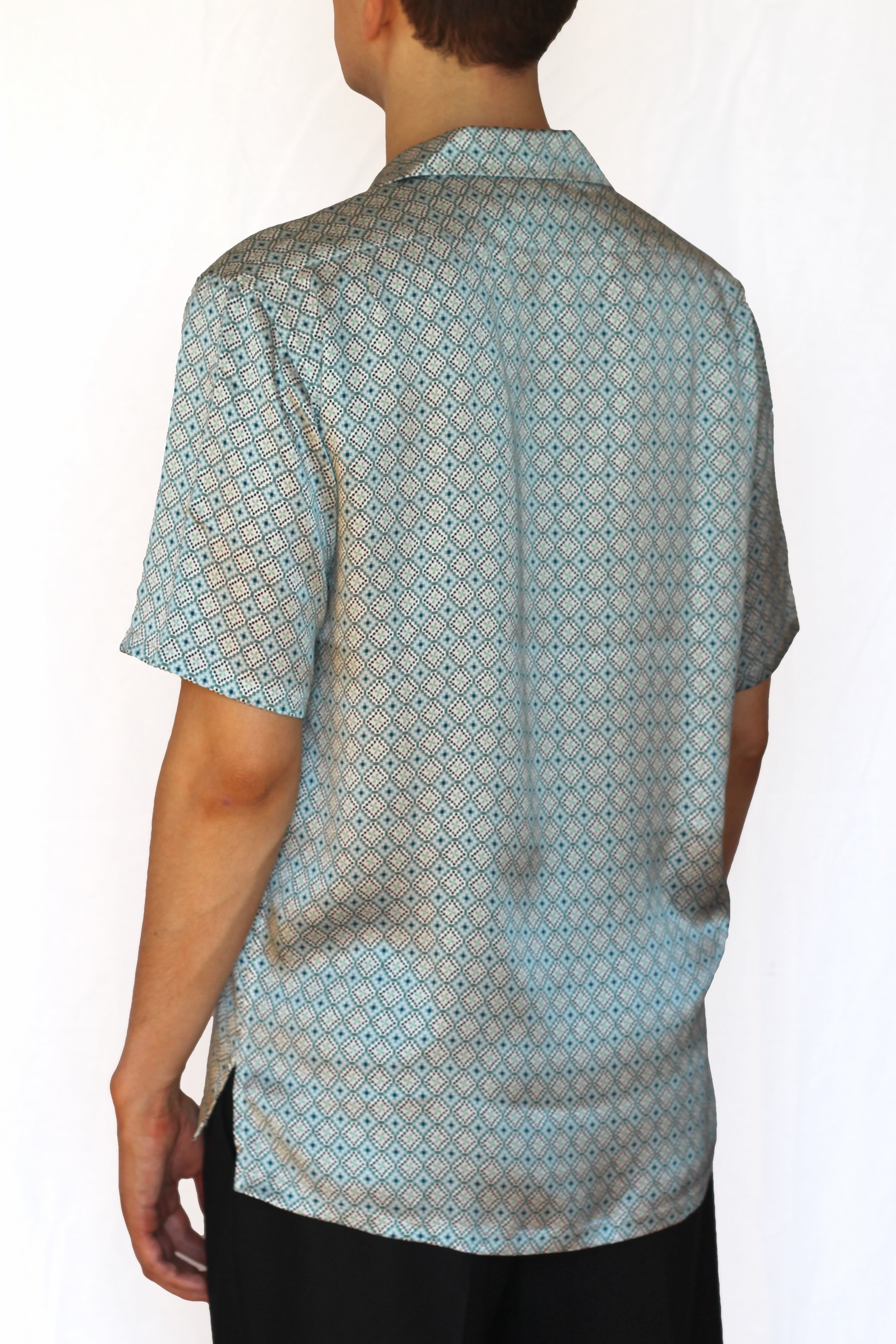 silk camp collar shirt - fjord blue - Commun des Mortels