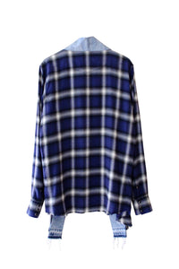 denim plaid kimono - klein blue - Commun des Mortels