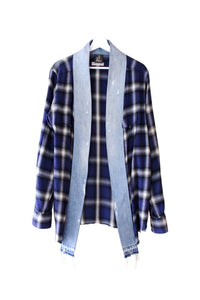 denim plaid kimono - klein blue - Commun des Mortels